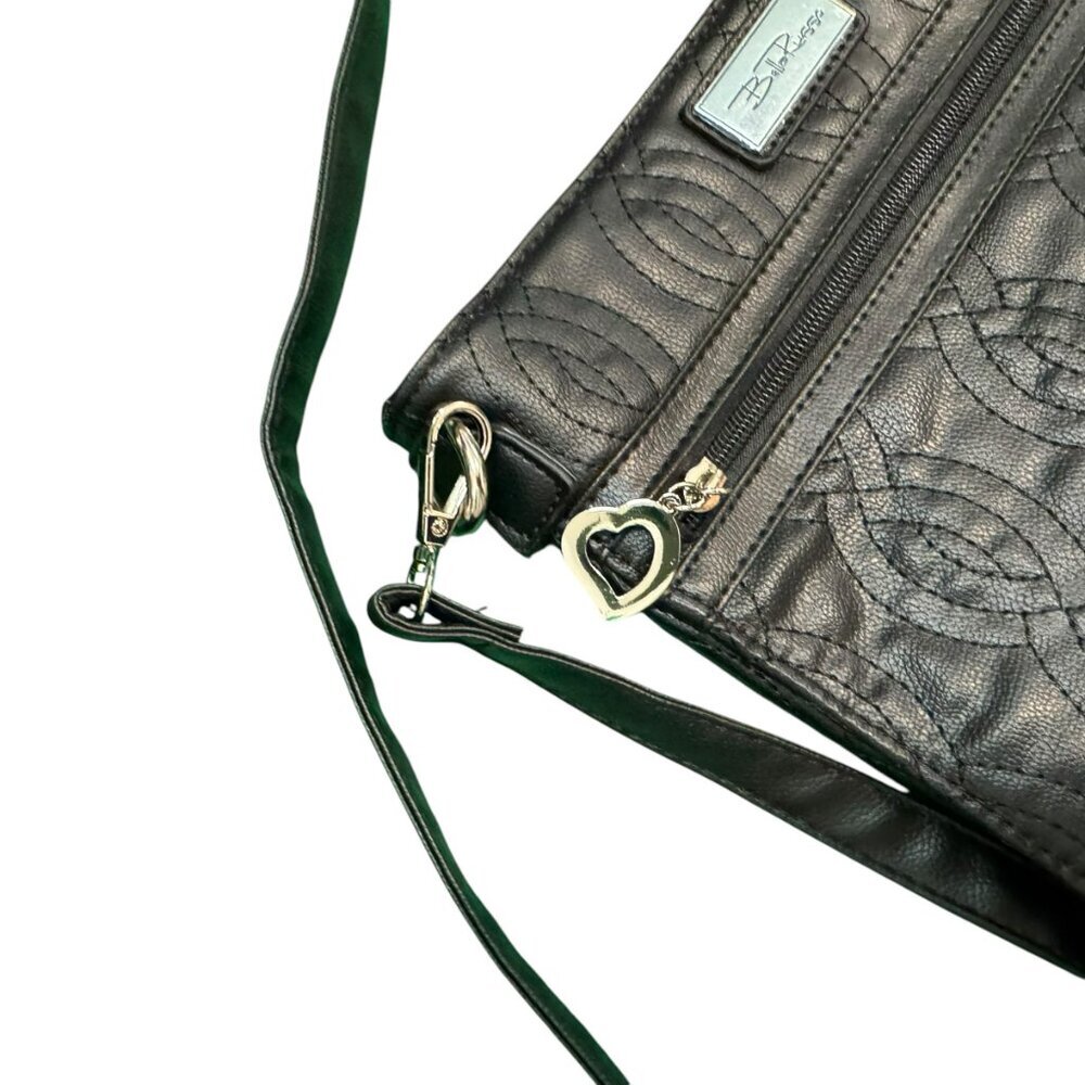 Bella Russo Black Quilted Vegan Leather Crossbody women's  Bag.  NWOT - Picture 5 of 7